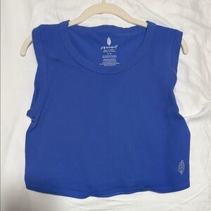 Free People Movement Blue Sleeveless Crop Top